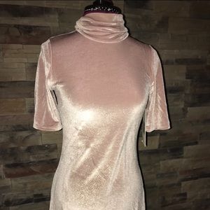 NWT Light Pink Velvet Dress SIZE: M